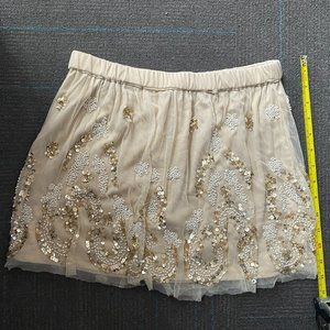 Champaign Chiffon Sequin Skirt
